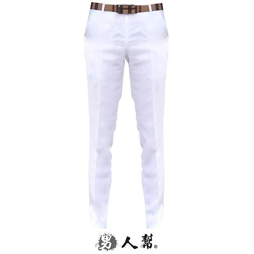 【男人幫】皇家黑色格紋窄版中低腰直筒西裝褲(K0428)