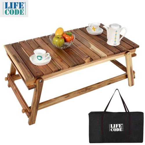 【LIFECODE】相思木野餐桌和室桌-附背袋 