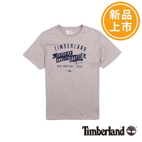 Timberland男款淺灰色時尚印花純棉短袖T恤A1SJV