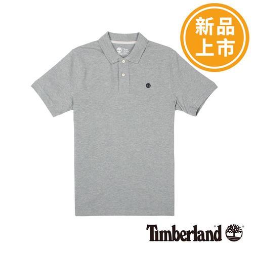 Timberland男款灰色左胸大樹logo短袖Polo衫A1S2N