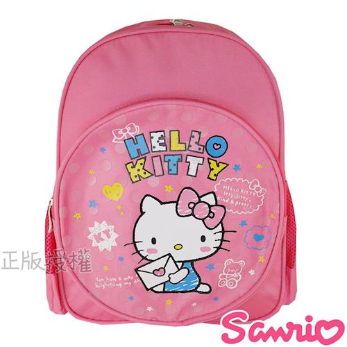 【Hello Kitty凱蒂貓】點點雙層學童後背書包(粉色)