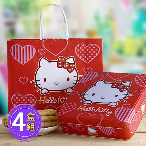 Hello Kitty 芝麻蛋捲幸福禮盒4包入 附提袋 (4盒組)