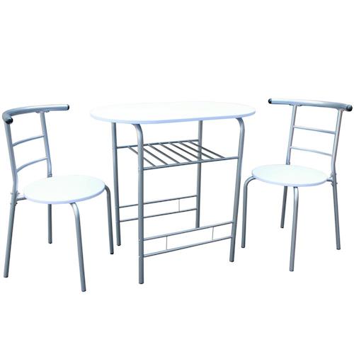【Dr. DIY】高級鋼管-餐桌椅組/洽談桌椅組/書桌椅組(1桌2椅)-素雅白色