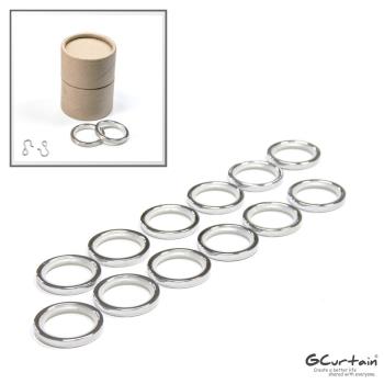 【GCurtain】金屬窗簾環 #RZG001K 12入/組 (靜音環、消音環、S鉤、掛勾 內圈Φ30mm)