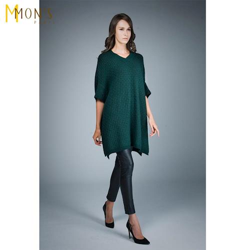 MONS威尼斯針織羊毛寬版雙色上衣(CA6553)
