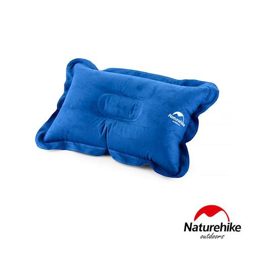 Naturehike 輕量便攜折疊式麂皮絨充氣枕 藍色