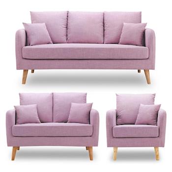 【時尚屋】卡洛兒沙發組粉紫色MT7-322-5免組裝/免運費/沙發
