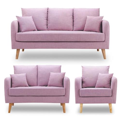 【時尚屋】卡洛兒沙發組粉紫色MT7-322-5免組裝/免運費/沙發