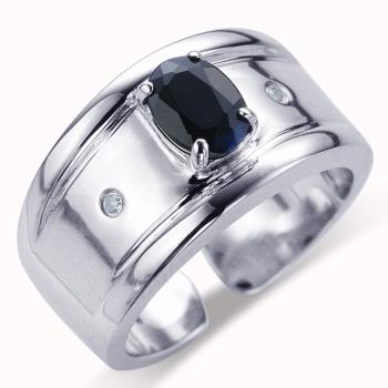 【寶石方塊】尊爵坤士1克拉藍寶戒指-活圍設計