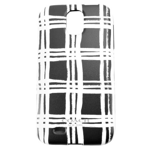 COACH 雙色格紋 Samsung S4 手機保護殼(黑白)