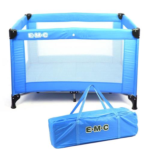 EMC 輕巧型遊戲床-藍色(附蚊帳)