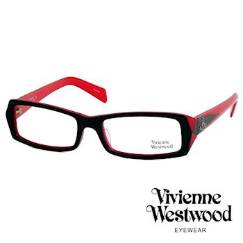 Vivienne Westwood 光學鏡框★時尚造型方框★英倫龐克雙色板料/平光鏡框(紅黑色) VW195E04
