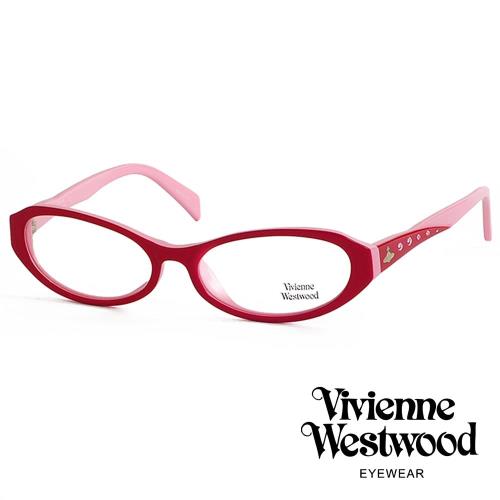 Vivienne Westwood 光學鏡框★復古晶鑽造型框★英倫龐克雙色板料/平光鏡框(粉彩紅) VW193E03