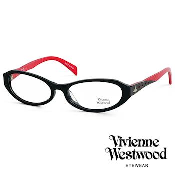 Vivienne Westwood 光學鏡框★復古晶鑽造型框★英倫龐克雙色板料/平光鏡框(火紅黑) VW193E02