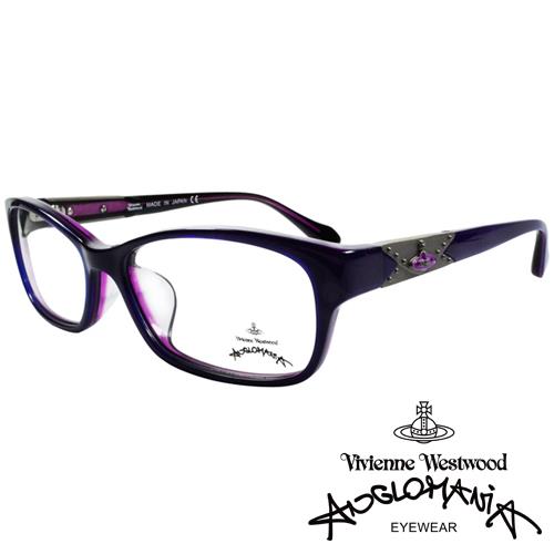 Vivienne Westwood 英國Anglomania復古感個性鉚釘光學眼鏡(黑+紫