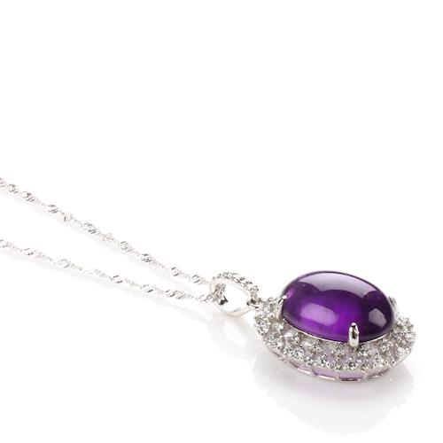 【寶石方塊】萬紅千紫天然紫水晶項鍊