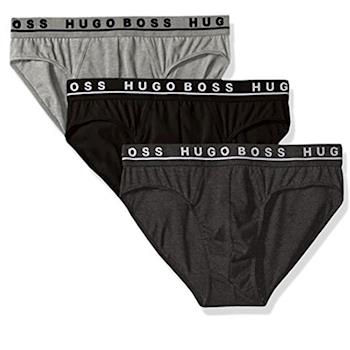 HUGO BOSS 男時尚彈力黑碳灰三角內著混搭3件組(預購)