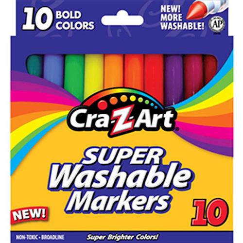 【美國Cra-Z-Art】10色超級可水洗彩色筆(亮色款)