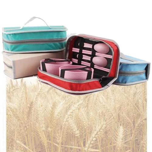 環保小麥雙人餐具包組/手提餐具包-隨機