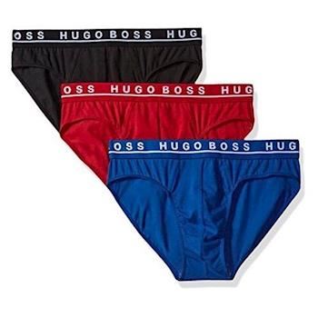 HUGO BOSS 男時尚彈力黑紅藍三角內著混搭3件組(預購)