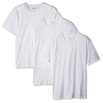 HUGO BOSS 男時尚純棉白色圓領短袖內衣3件組(預購)