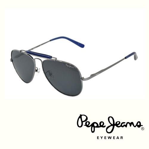 Pepe Jeans 英倫時尚經典飛行員太陽眼鏡(銀藍) PJ5057EC2