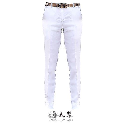 【男人幫】韓風小直筒西裝褲 K0428(經典白色窄版)
