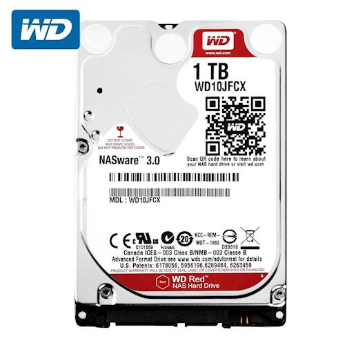WD 威騰 WD10JFCX 紅標 1TB 2.5吋NAS專用硬碟 