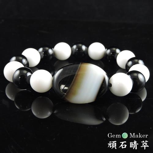GemMaker頑石睛萃 黑白玉髓手珠