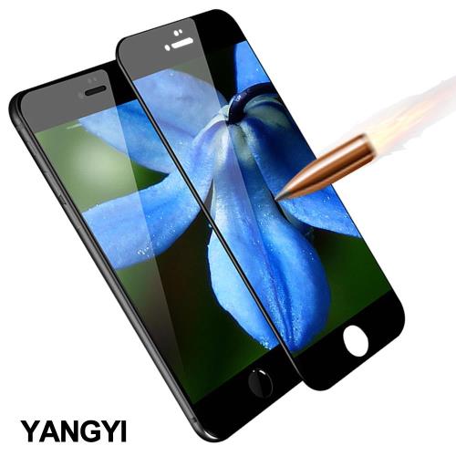 YANGYI 揚邑-Apple iPhone 6/6s Plus 5.5吋 滿版軟邊鋼化玻璃膜3D曲面防爆抗刮保護貼-黑
