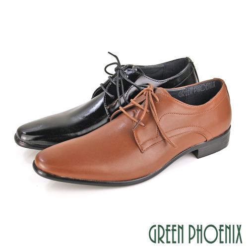 GREEN PHOENIX 男 紳士皮鞋 商務皮鞋 漸層 渲染 線條 綁帶 平底T59-10182