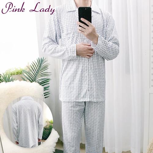 【PINK LADY】迷宮之路型男棉柔居家成套睡衣888-4(藍)