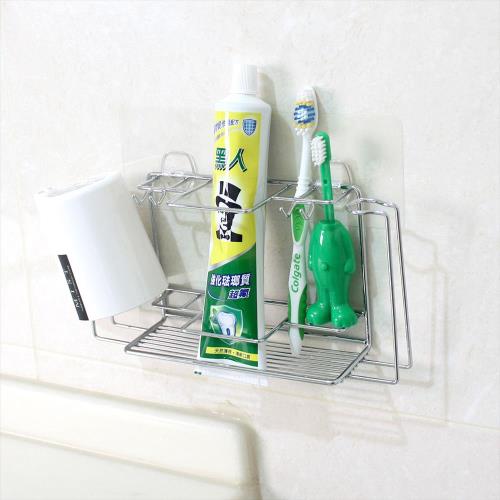 【Zakka雜貨網】透明無痕掛勾-不鏽鋼綜合牙刷架 