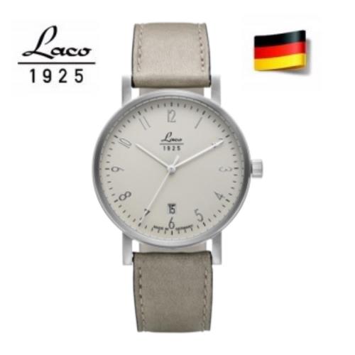 【Laco】朗坤 862064 德國工藝 包豪斯系列 簡約纖薄白色真皮情侶腕錶 男款-40mm 台灣總代理公司貨 
