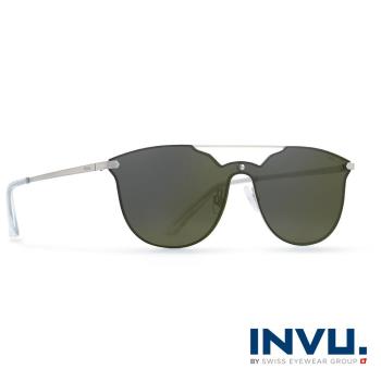 INVU瑞士 九層鍍膜飛行員款偏光太陽眼鏡 - (水銀金) T1800B