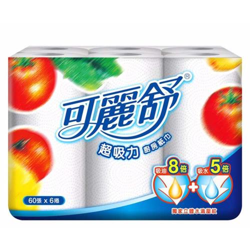 可麗舒 廚房紙巾 (60張x6卷x6串)