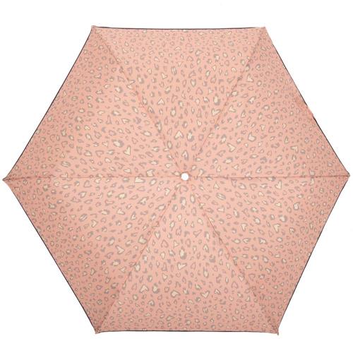 【2mm】甜蜜豹紋 晴雨兩用輕量手開傘-(粉紅)/雨傘 摺疊 迷你 超輕量 阻隔紫外線 晴雨兩用 口袋傘 超防曬 抗UV 降溫 易乾