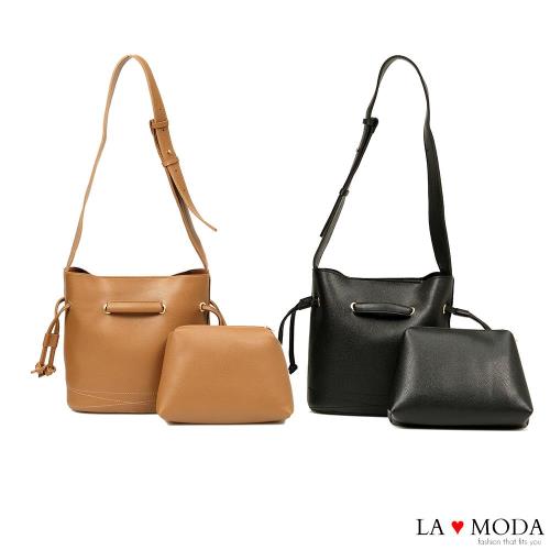 La Moda 設計感極強多Way束口大容量肩背斜背手提子母包 (共2色)