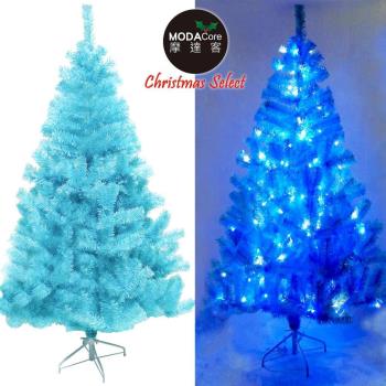 【摩達客】台灣製8呎/8尺(240cm)豪華版冰藍色聖誕樹(不含飾品)+100燈LED燈藍白光3串(附IC控制器)