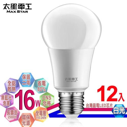 太星電工  LED燈泡 E27/16W/白光(12入)