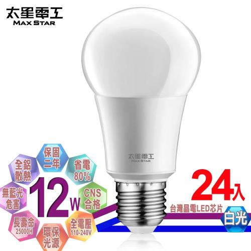 太星電工  LED燈泡 E27/12W/白光(24入)