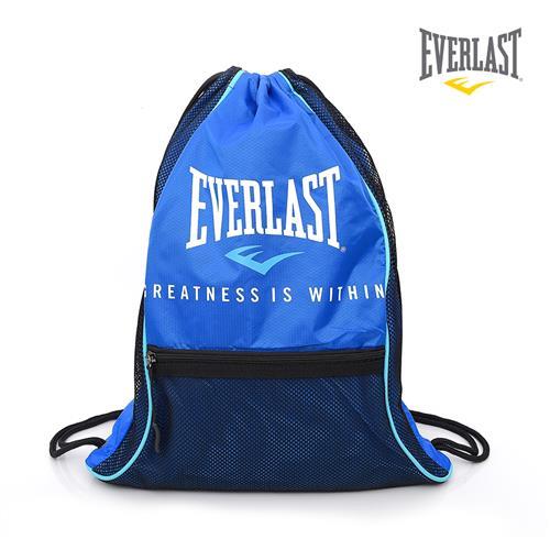 EVERLAST 拳擊運動品牌-多功能束口袋-藍/黑
