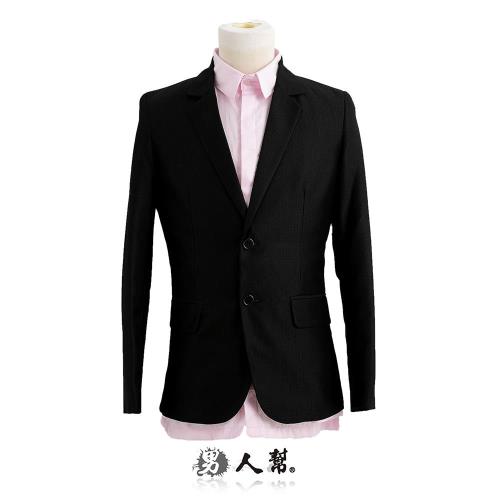 【男人幫】韓版修身顯瘦 迷幻JAPEN細黑條美型窄版西裝外套 獨特韓版紳士雅痞款 C5314