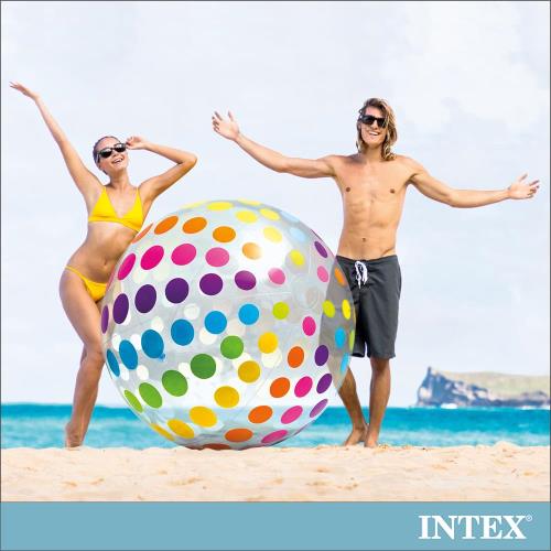 【INTEX】普普風超巨大充氣沙灘球-直徑130cm(58097)