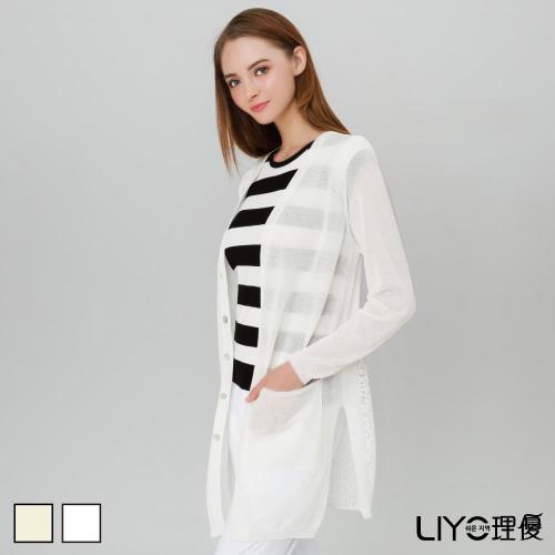 【LIYO理優】蕾絲拼接長版針織外套E737007
