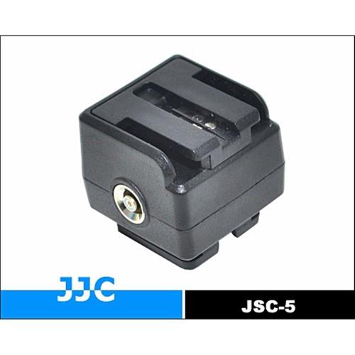 JJC標準熱靴轉SONY熱靴轉換座JSC-5(有PC同步端子)將標準熱轉成Minolta舊索尼Sony熱靴轉接器適HVL-F58AM、HVL-56AM