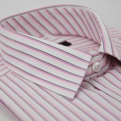 【金安德森】白底粉色線條長袖襯衫