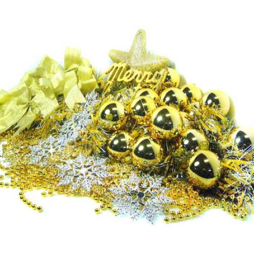 【摩達客】聖誕裝飾配件包組合-金銀色系 (6尺(180cm)樹適用)(不含聖誕樹)(不含燈)