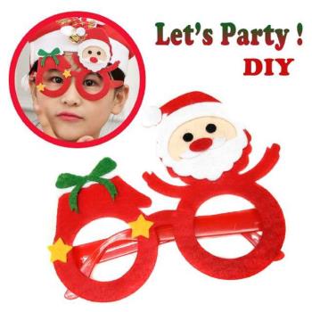【摩達客】聖誕派對造型眼鏡-聖誕老公公紅圓框(簡易DIY)