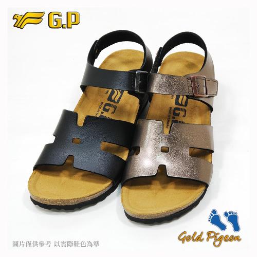 G.P 休閒個性柏肯鞋W785-黑色/金色(SIZE:35-39 共二色)